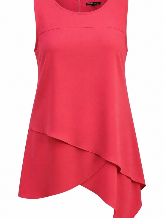 Cable & Gauge Tops - Cable & Gauge Bright Coral Pink Blouse
